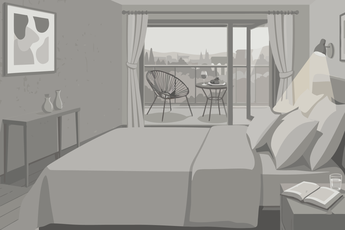 Chambre Lit King-Size pour Personnes à Mobilité Réduite